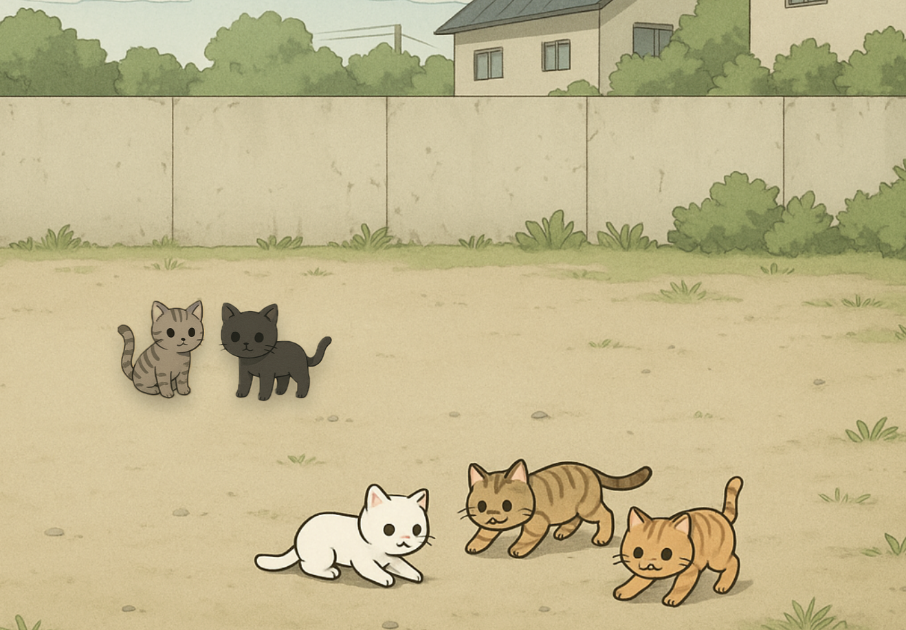 3びきと2ひきのねこ